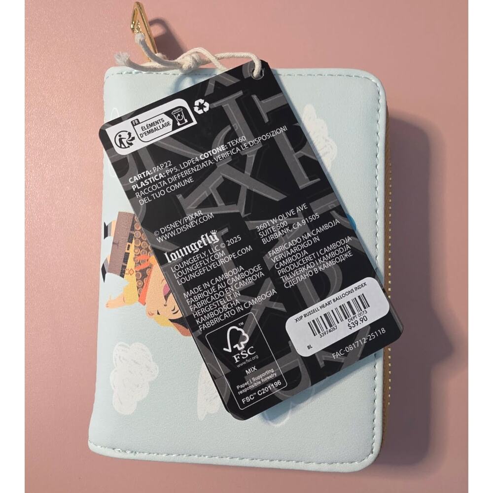 Loungefly Disney Pixar Up Russell Heart Balloons Accordion Wallet NWT - Picture 8 of 8